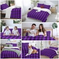 thumbnail image 6 of Black Purple Plaid Bedding 3 Piece Duvet Cover Set Queen Size, Farmhouse Simple Buffalo Checked Soft Microfiber Comforter Cover with Zipper Closure & Pillowcases, Wrinkle & FadeResistant Quilt Cover, 6 of 9