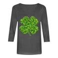 thumbnail image 6 of felwors Womens 3/4 Sleeve St. Patrick's Day T-Shirts Crew Neck Spring Graphic Tee Tops (Dark Gray, M), 6 of 7