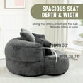 thumbnail image 2 of MOONMISS Chenille High Back Lazy Boy Sofa with Throw Pillows for Adults and Children, Indoor Outdoor, Dark Gray, 2 of 5