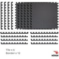 IncStores 1" Thick Interlocking Foam Flooring Tiles - Grey, 72 Sq Ft, For Home Gym & Playroom
