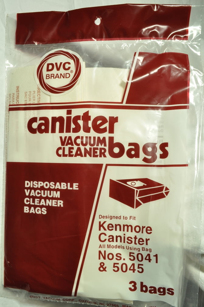 Kenmore Canister Vacuum Cleaner Bags, Number 5041 & 5045, DVC Replacement Brand, designed to fit