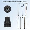 thumbnail image 4 of SupreGear 5/8 inch Rubber Cane Tips, Anti-Slip Replacement Ends for Walking Canes, 4/6/8 pack, 4 of 9