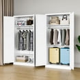 thumbnail image 6 of STANI Metal Wardrobe Closet with Hanging Rod, 72" White Armoire Wardrobe Cabinet with Adjustable Shelves, Clothes Storage Organizer Cabinets for Bedroom, Bathroom, Office, 6 of 15