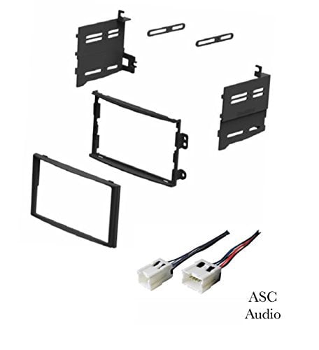 ASC Car Stereo Dash Install Kit and Wire Harness for Installing a Double Din Radio for 2005 2006 Nissan Altima 