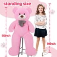 thumbnail image 3 of Oso de peluche gigante rosa Toy Snowolf, 120 cm, felpa suave y 2,5 kg, 3 of 6