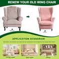 thumbnail image 4 of Piece Wingback Chair Cover Printed Wing Chair Slipcovers Stretch Wingback Armchair Covers Furniture Protector with Elastic Bottom for Living Room Bedroom Wingback Chair, 4 of 7