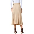 thumbnail image 3 of INSPIRE CHIC Women's Casual Vintage High Waist A Line Knit Midi Skirts S Khaki, 3 of 5