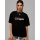 thumbnail image 1 of Chingona Letter & Red Rose Print Sports T-shirts, Fashionable Short Sleeve Breathable Crew Neck Tops, Women's Summer Tee, 1 of 5