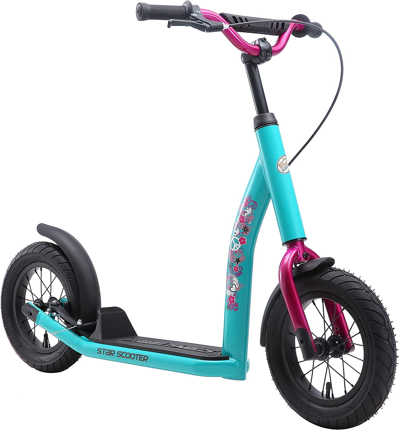 STAR SCOOTER Kick Scooter air Tires for Kids 7 Year Old Boy Girl Push