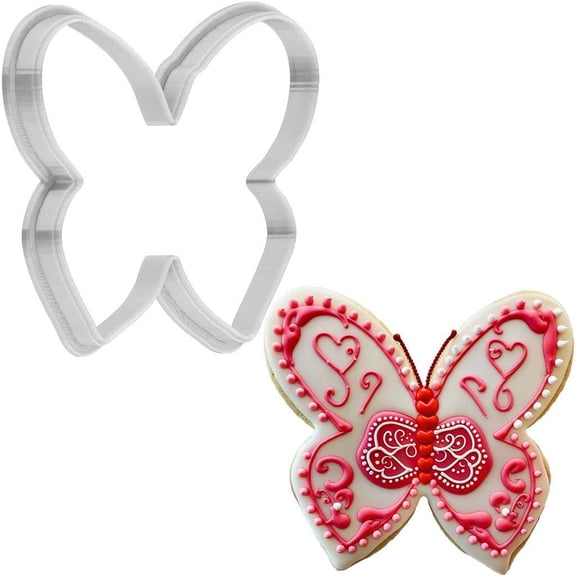 Valentines Day Butterfly Heart Wings Cookie Cutter 4 Inch Made in USA by WONDERTORY