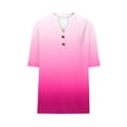thumbnail image 4 of Erwazi Summer Tops for Women Short Sleeve V Neck T Shirts Cap Sleeve Gradient Printed Button Casual Dressy Blouses, 4 of 5