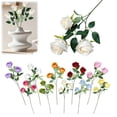 thumbnail image 2 of Clearance Artificial flowers under $1,Three Headed Rose Artificial Flower For Wedding Arrangements Hotel Home Decor Rose Head Flower, 2 of 9