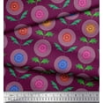 thumbnail image 3 of Soimoi Cotton Cambric Fabric Leaves & Aster Floral Print Fabric by Yard 42 Inch Wide, 3 of 3