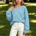 thumbnail image 3 of OGLCCG Off The Shoulder Sweatshirt Tween Girls Trendy Asymmetric Neck Hoodies Shirts Long Sleeve Pullover Tops Size 5-15(Blue,5-6 Years), 3 of 7