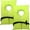 Neon Yellow, variant on 2 Pack Coast Guard approved life jackets. High visibility color Type II keyhole life vest in classic May West style. Compliance flotation device