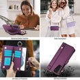 thumbnail image 7 of for Samsung Galaxy S21 Plus Wallet Case, Multi-Functional Zipper Purse Case with Card Holders, RFID Blocking Full Case, Shoulder Strap Wristband Crossbody Cover for Samsung Galaxy S21 Plus, Deeppurple, 7 of 7