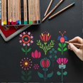 thumbnail image 5 of Folk Art Inspired Reusable Stencil with Floral Design 11.8x11.8 Inches Ideal for Painting Decorative Flowers, 5 of 5