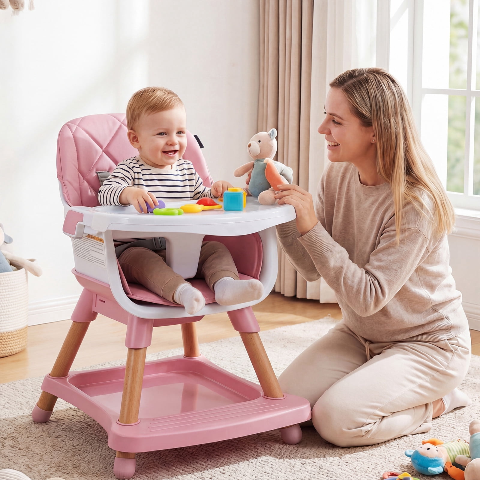 Infans 9-in-1 Convertible High Chair w/Harness & Waterproof Cushion for Babies Toddlers