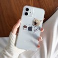 thumbnail image 1 of Funda de teléfono transparente con dibujos animados de gatos y perros, carcasa de silicona suave y fina para iPhone 14, 13, 12, 11 Pro Max, Mini, XR, XS, X, 14Plus Fivean unisex, 1 of 2