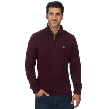 U.S. Polo Assn. Men's Soft Acrylic Solid Quarter Zip Sweater