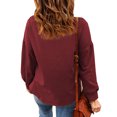 thumbnail image 1 of High Neck , Drawstring Pure Color Comfortable Casual Long Sleeve  Elegant  For Vacation For Female For Office Red M, 1 of 7