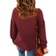 thumbnail image 5 of Blusa de manga larga de cuello alto color puro cordón casual cómodo tops para las mujeres, 5 of 7