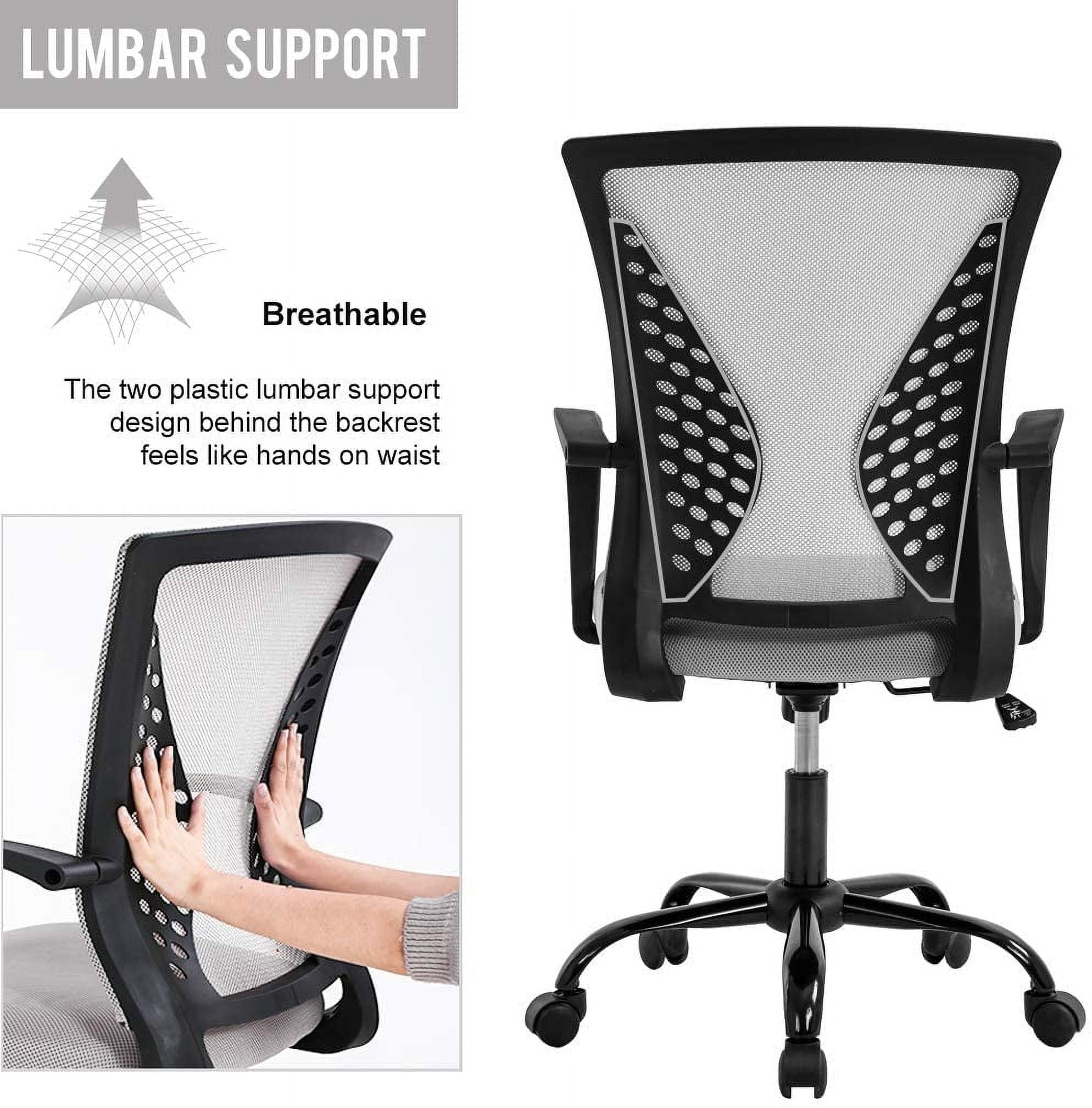 BestOffice Ergonomic Office Chair, Lumbar Support, Rolling Swivel for Men, Women(Grey)