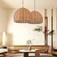 thumbnail image 4 of Arturesthome Boho Round Basket Handemade Bamboo Pendant Light, 4 of 10