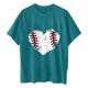 thumbnail image 4 of Tops de manga corta con hombros caídos informales de verano para mujer, camisetas divertidas con cuello redondo y estampado de béisbol OAVQHLG3B Store  lin121212, 4 of 5