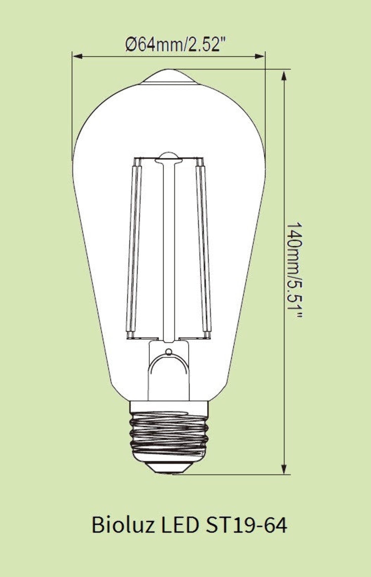 Bioluz ST64 Dimmable Edison LED Light Bulbs - 800 Lumen Soft White 3000K LED Edison Bulbs 60W LED Edison Bulb Dimmable Pack - 6-Pack 7W LED Edison Bulbs for Dimmable and Non-dimmable E26/27 Fixtures