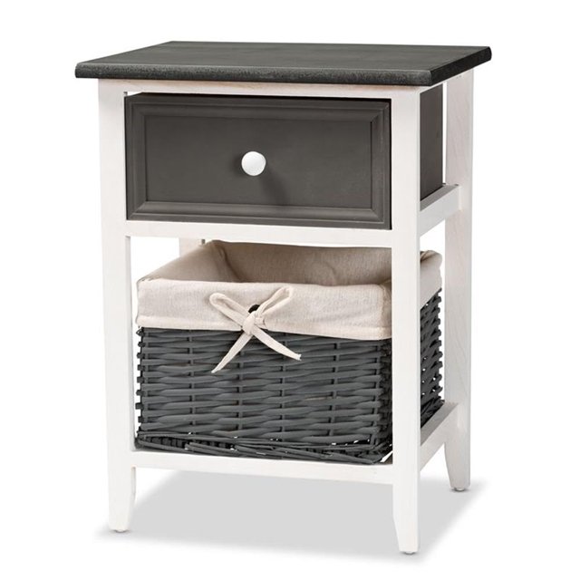 Unidad de almacenamiento Baxton Studio Shadell Modern gris oscuro/blanco