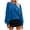 Blue, variant on aidice Womens Sweatshirts Puff Sleeve Loose Round Neck Casual Comfy Drop Shoulder Fall Pullover Tops Fashion