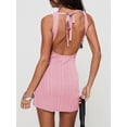 thumbnail image 2 of Minivestido Wenrine para mujer, sin espalda, sin espalda, casual, sin mangas, delgado, fiesta de club, sin mangas, sin mangas, vestido sin mangas, color rosa, 2 of 5