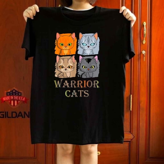 Feline Warrior Cats Graphic Tee Art Style Cat Lovers Fan Gift Graphic Tee,for men and women up to 5XL