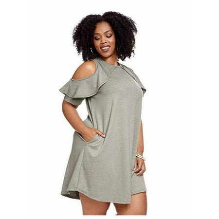 Women's Plus Size Delaney Ruffle Cold Shoulder