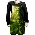 thumbnail image 1 of Green Kids Apron, Summer Park in Hamburg Germany Trees Sunlight Forest Nature Theme Scenic Outdoors Picture, Boys Girls Apron Bib with Adjustable Ties for Cooking Baking Painting, Green, by Ambesonne, 1 of 2