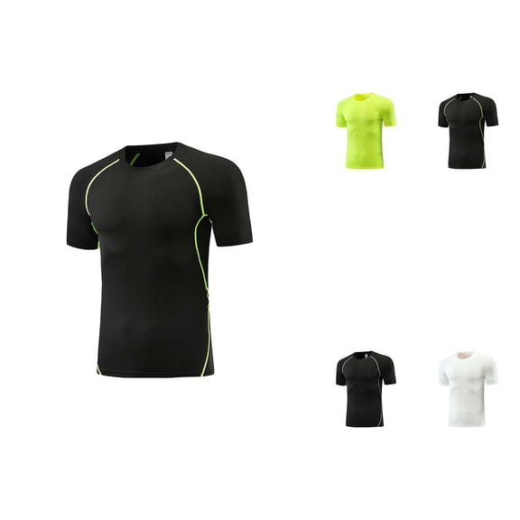Boys Compression Shirt Athletic Performance Top - Moisture Wicking Breathable Fit for Youth Sports Training - Long/Short Sleeve Options