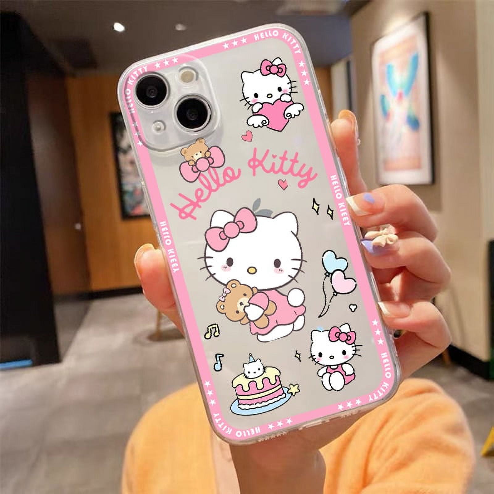 Anime Hello Kitty Girl Transparent Phone Case For Apple iPhone 15