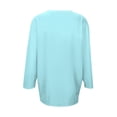 thumbnail image 4 of XIAONU Women V Neck Long Sleeve Blouse Loose Fit Soid Color Pullover Top Casual Office Daily Wear Blouses, 4 of 4