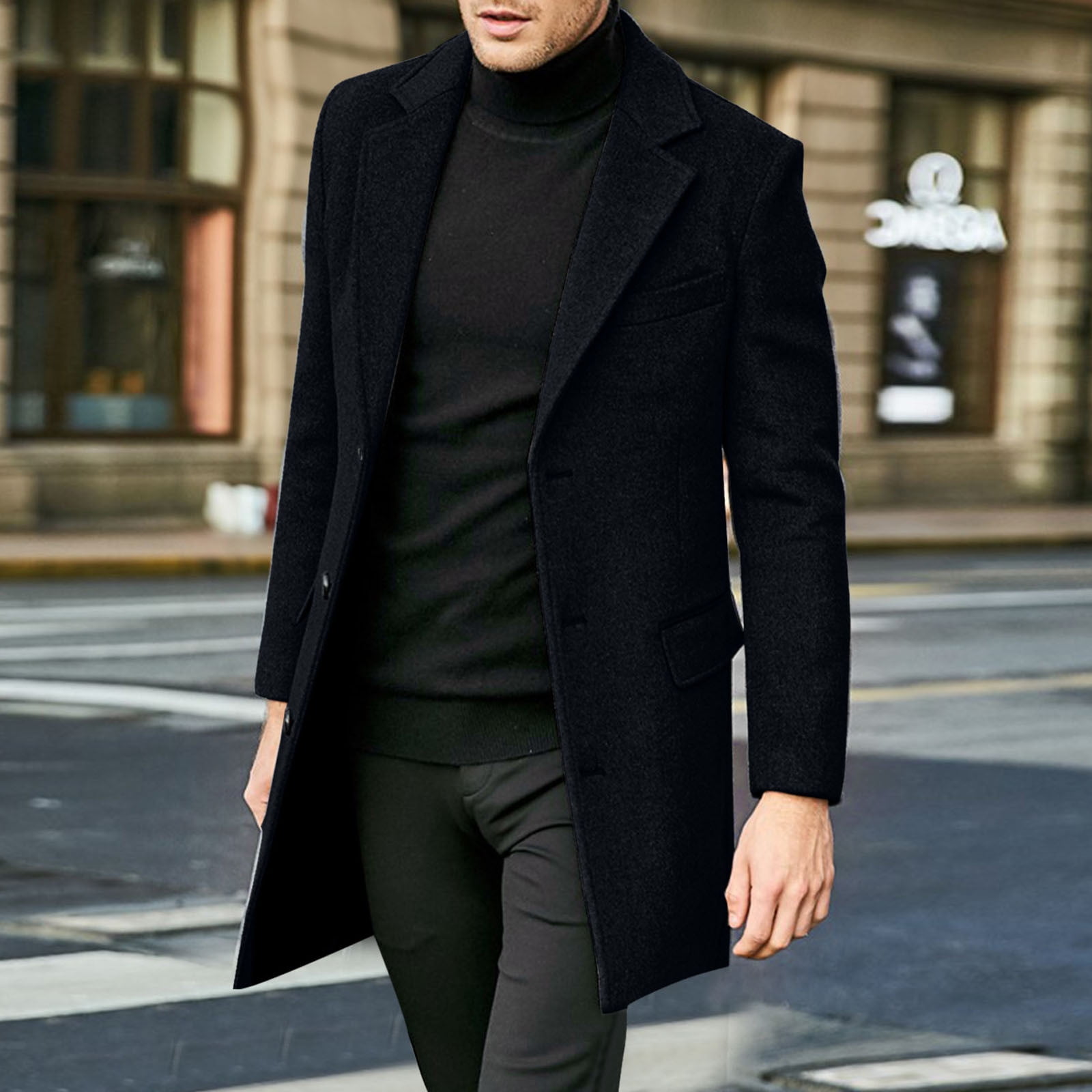 Outfmvch Winter Coats For Men Coats For Men Men Plus Size Winter Coat Lapel Collar Long Sleeve Padded Leather Jacket Vintage Thicken Coat Sheepskin Jacket Jackets For Men Navy 4Xl