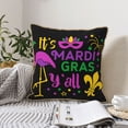 thumbnail image 6 of Kll Mardi Gras With Flamingo Decorative Throw Pillow Covers Velvet Soft For Couch Sofa Bedroom Living Room Outdoor -18"X18", 6 of 8