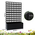 thumbnail image 4 of BeesClover Horizontal Grid Metal Planter Box - Garden Bed with Trellis Privacy Screen & Drainage Holes, Outdoor Raised Garden Box for Climbing Plants, Flower, Vegetable, 4 of 8