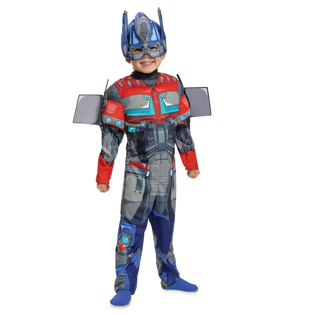 Disfraz Optimus Prime para niños pequeños con acolchado muscular 3T-4T