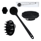 thumbnail image 4 of "Set De Cepillos De Silicona Para El Baño, La Cara Y El Pelo Belug,  Color Negro ", 4 of 5