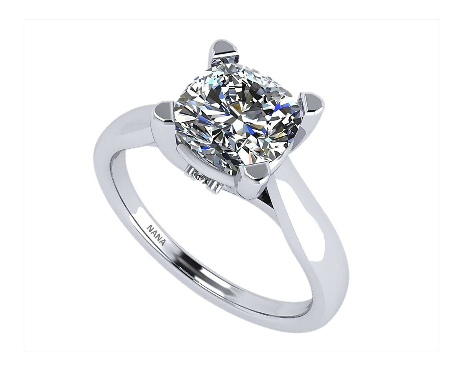 Platinum Plated 1.5 Carat Cubic Zircon Simulated Diamond Wedding Engagement Proposal Ring 