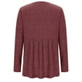 thumbnail image 4 of Jinhomg Long Sleeve Maternity Tops for Women Fall Winter Casual Solid Color Knitted Pullovers Plus Size Warm Cozy Crewneck Sweater 90% off Clearance Sale of Today Wine L, 4 of 9
