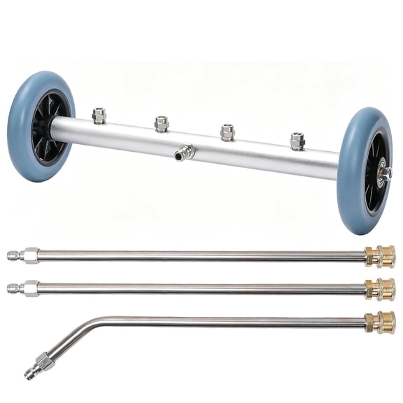 16 Inch Undercarriage Pressure Washer Cleaner, 4000 PSI Under Car Washer Attachment with 3 Extension Wands
