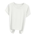 thumbnail image 1 of Birdeem Blouses pour Femmes Col Rond Uni Manches Courtes Haut/chemise, 1 of 12