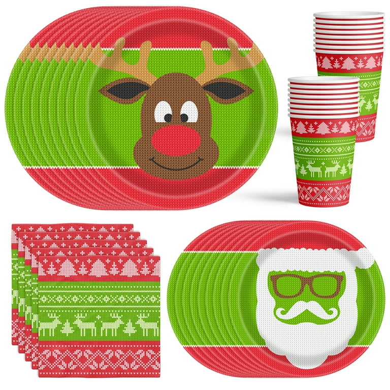 Ugly sweater party plates and deals napkins