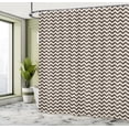 thumbnail image 5 of Ambesonne Chevron Shower Curtain, Earthy Tone Abstract Zigzag, 69"Wx70"L, Dark Taupe Champagne, 5 of 5